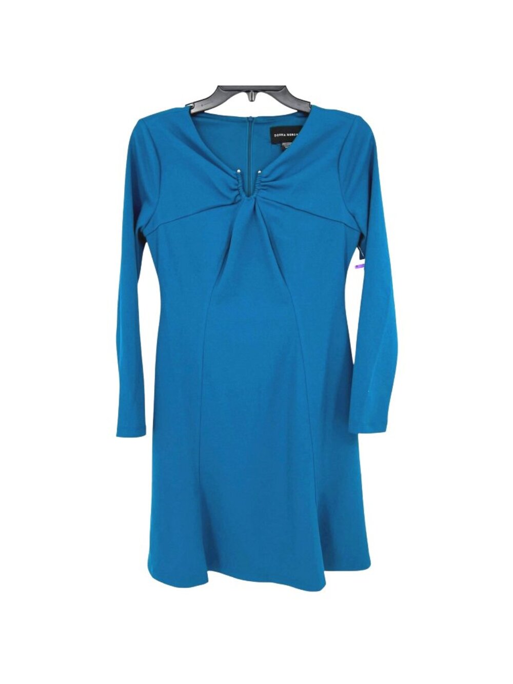 Donna Morgan Teal Deep Lagoon V-Neck A-Line Mini Dress Size 0 NWOT